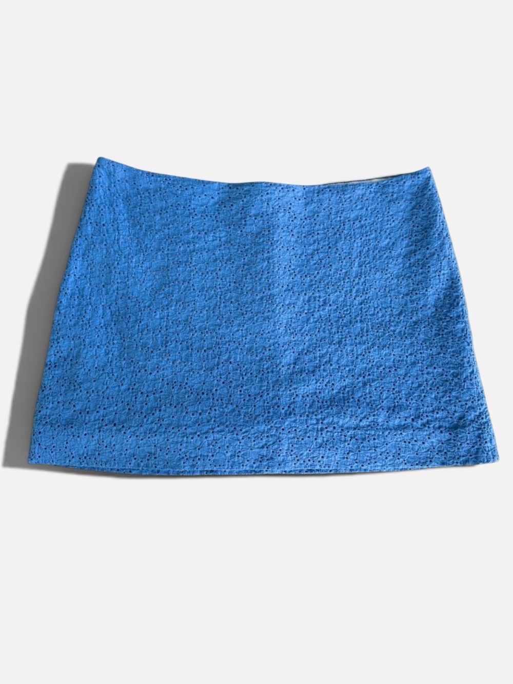Lilly Pulitzer Blue Eyelet Cotton Lace Low Rise Mini Skirt Size 8